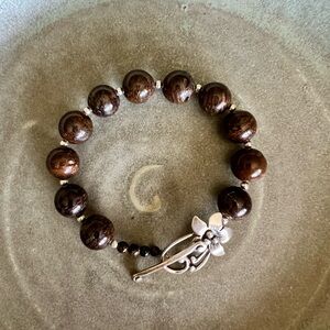 Silpada Bronzite and Sterling Silver Bracelet, B1365